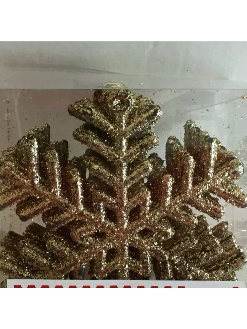 20 Gold Glitter Snowflake Ornament Christmas Tree Ugly Sweater Holiday